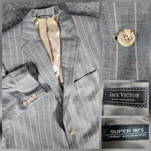Jack Victor Exclusive Coll. Men's Gray Striped Blazer Sport Coat Jacket 41R